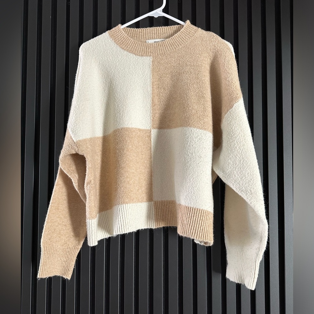 MANGO Checkered Sweater